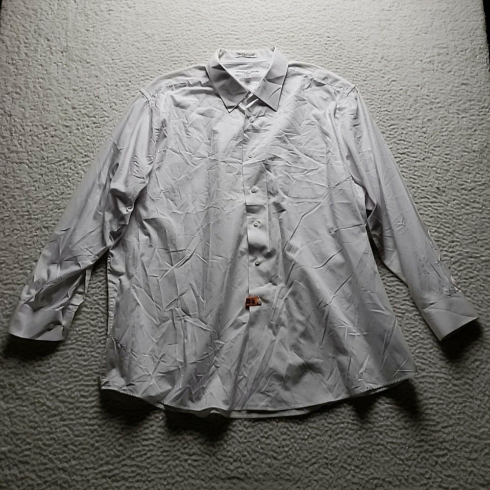 Christian Aujard Dress Shirt Mens 2XL 18-18.5 34/35 White Regular Fit LS